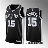 Men's San Antonio Spurs #15 Jamaree Bouyea Black Icon Edition Stitched Basketball Jersey Dzhi,baseball caps,new era cap wholesale,wholesale hats