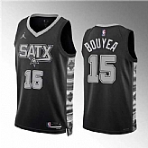 Men's San Antonio Spurs #15 Jamaree Bouyea Black Statement Edition Stitched Basketball Jersey Dzhi,baseball caps,new era cap wholesale,wholesale hats