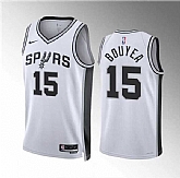 Men's San Antonio Spurs #15 Jamaree Bouyea White Association Edition Stitched Basketball Jersey Dzhi,baseball caps,new era cap wholesale,wholesale hats