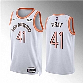 Men's San Antonio Spurs #41 Raiquan Gray White 2023-24 City Edition Stitched Basketball Jersey Dzhi,baseball caps,new era cap wholesale,wholesale hats