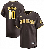 Men's San Diego Padres #10 Jurickson Profar Brown 2024 Away Limited Baseball Stitched Jersey Dzhi,baseball caps,new era cap wholesale,wholesale hats