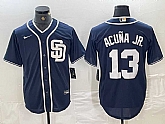 Men's San Diego Padres #13 Ronald Acuna Jr Navy Blue Cool Base Stitched Baseball Jersey,baseball caps,new era cap wholesale,wholesale hats