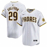 Men's San Diego Padres #29 Brett Sullivan White 2024 Home Limited Baseball Stitched Jersey Dzhi