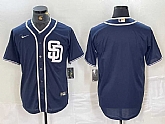 Men's San Diego Padres Blank Navy Blue Cool Base Stitched Baseball Jersey