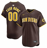 Men's San Diego Padres Customized Brown 2024 Away Limited Stitched Jersey,baseball caps,new era cap wholesale,wholesale hats