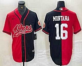 Men's San Francisco 49ers #16 Joe Montana Red Black Two Tone Cool Base Stitched Baseball Jersey,baseball caps,new era cap wholesale,wholesale hats