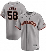 Men's San Francisco Giants #58 Nick Avila Gray Away Limited Stitched Baseball Jersey Dzhi,baseball caps,new era cap wholesale,wholesale hats