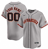 Men's San Francisco Giants Active Player Custom Gray Away Limited Baseball Stitched Jersey