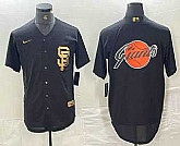 Men's San Francisco Giants Team Big Logo Black Gold Cool Base Stitched Baseball Jerseys