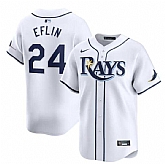 Men's Tampa Bay Rays #24 Zach Eflin White Home Limited Stitched Baseball Jersey Dzhi,baseball caps,new era cap wholesale,wholesale hats