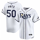 Men's Tampa Bay Rays #50 Rene Pinto White Home Limited Stitched Baseball Jersey Dzhi,baseball caps,new era cap wholesale,wholesale hats
