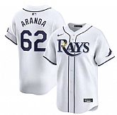 Men's Tampa Bay Rays #62 Jonathan Aranda White Home Limited Stitched Baseball Jersey Dzhi