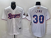 Men's Texas Rangers #30 Nathaniel Lowe White 2024 Gold Collection Limited Cool Base Jersey,baseball caps,new era cap wholesale,wholesale hats