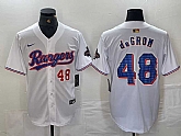 Men's Texas Rangers #48 Jacob deGrom Number White 2024 Gold Collection Limited Cool Base Jerseys,baseball caps,new era cap wholesale,wholesale hats