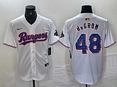 Men's Texas Rangers #48 Jacob deGrom White 2024 Gold Collection Limited Cool Base Jersey