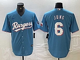 Men's Texas Rangers #6 Josh Jung Light Blue Team Logo Cool Base Jersey,baseball caps,new era cap wholesale,wholesale hats