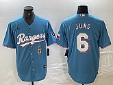 Men's Texas Rangers #6 Josh Jung Number Light Blue Team Logo Cool Base Jersey,baseball caps,new era cap wholesale,wholesale hats
