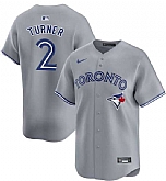 Men's Toronto Blue Jays #2 Justin Turner Gray Cool Base Stitched Jersey Dzhi,baseball caps,new era cap wholesale,wholesale hats