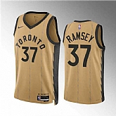 Men's Toronto Raptors #37 Jahmi'us Ramsey Gold 2023-24 City Edition Stitched Basketball Jersey Dzhi