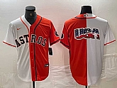 Mens Houston Astros Blank Orange White Split Stitched Baseball Jersey Dzhi,baseball caps,new era cap wholesale,wholesale hats