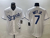 Mens Kansas City Royals #7 Bobby Witt Jr Number White Cool Base Stitched MLB Jersey,baseball caps,new era cap wholesale,wholesale hats