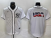Mens New York Yankees Blank White Cool Base Stitched Jersey
