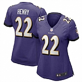 Women's Baltimore Ravens #22 Derrick Henry Purple Football Stitched Jersey Dzhi