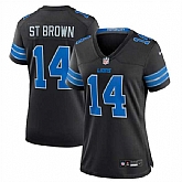 Women's Detroit Lions #14 Amon-Ra St. Brown Black 2nd Alternate Stitched Jersey Dzhi,baseball caps,new era cap wholesale,wholesale hats