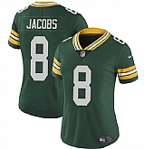 Women's Green Bay Packers #8 Josh Jacobs Green Vapor Untouchable Limited Stitched Jersey Dzhi