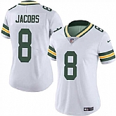 Women's Green Bay Packers #8 Josh Jacobs White Vapor Untouchable Limited Stitched Jersey Dzhi