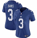 Women's New York Giants #3 Deonte Banks Blue Vapor Stitched Jersey Dzhi