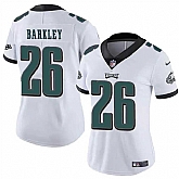 Women's Philadelphia Eagles #26 Saquon Barkley White Vapor Untouchable Limited Football Stitched Jersey Dzhi