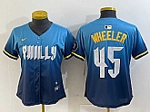 Women's Philadelphia Phillies #45 Zack Wheeler Blue 2024 City Cool Base Stitched Jersey