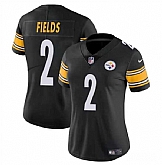 Women's Pittsburgh Steelers #2 Justin Fields Black Vapor Football Stitched Jersey Dzhi,baseball caps,new era cap wholesale,wholesale hats