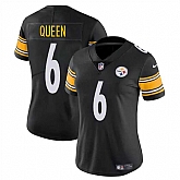 Women's Pittsburgh Steelers #6 Patrick Queen Black Vapor Football Stitched Jersey Dzhi,baseball caps,new era cap wholesale,wholesale hats