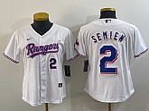 Women's Texas Rangers #2 Marcus Semien Number White 2024 Gold Collection Limited Cool Base Jerseys,baseball caps,new era cap wholesale,wholesale hats
