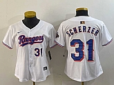 Women's Texas Rangers #31 Max Scherzer Number White 2024 Gold Collection Limited Cool Base Jerseys,baseball caps,new era cap wholesale,wholesale hats