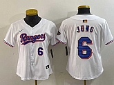 Women's Texas Rangers #6 Josh Jung Number White 2024 Gold Collection Limited Cool Base Jerseys,baseball caps,new era cap wholesale,wholesale hats