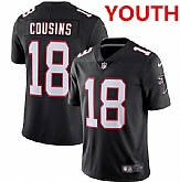 Youth Atlanta Falcons #18 Kirk Cousins Black Vapor Untouchable Limited Stitched Jersey Dzhi