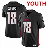 Youth Atlanta Falcons #18 Kirk Cousins Black Vapor Untouchable Limited Stitched Jerseys Dzhi