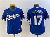 Youth Los Angeles Dodgers #17 Shohei Ohtani Blue Stitched Baseball Jersey,baseball caps,new era cap wholesale,wholesale hats