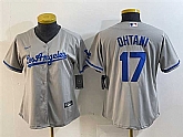 Youth Los Angeles Dodgers #17 Shohei Ohtani Gray Stitched Baseball Jersey,baseball caps,new era cap wholesale,wholesale hats