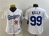 Youth Los Angeles Dodgers #99 Joe Kelly White With Patch Stitched Baseball Jersey
