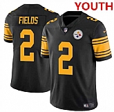 Youth Pittsburgh Steelers #2 Justin Fields Black Color Rush Limited Football Stitched Jersey Dzhi,baseball caps,new era cap wholesale,wholesale hats
