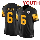 Youth Pittsburgh Steelers #6 Patrick Queen Black 2023 F.U.S.E. Color Rush Limited Football Stitched Jersey Dzhi