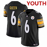 Youth Pittsburgh Steelers #6 Patrick Queen Black Vapor Untouchable Limited Football Stitched Jersey Dzhi,baseball caps,new era cap wholesale,wholesale hats