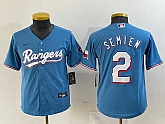 Youth Texas Rangers #2 Marcus Semien Light Blue Team Logo Cool Base Jersey,baseball caps,new era cap wholesale,wholesale hats