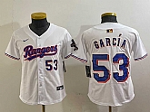 Youth Texas Rangers #53 Adolis Garcia Number White 2024 Gold Collection Limited Cool Base Jersey,baseball caps,new era cap wholesale,wholesale hats