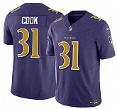 Men & Women & Youth Baltimore Ravens #31 Dalvin Cook Purple 2024 F.U.S.E. Color Rush Vapor Limited Football Stitched Jersey
