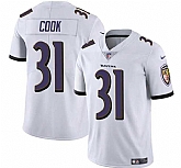 Men & Women & Youth Baltimore Ravens #31 Dalvin Cook White Vapor Limited Football Stitched Jersey